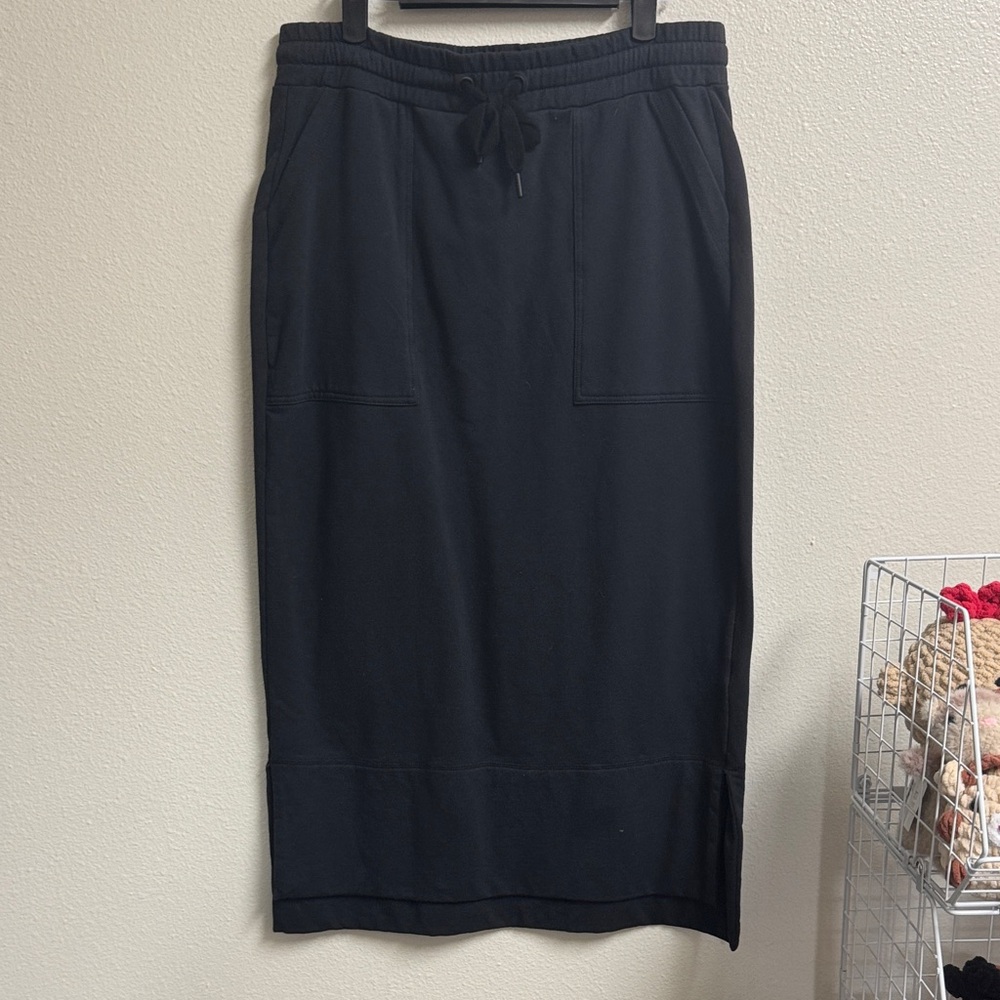 ME+EM Black Midi Skirt with Drawstring
